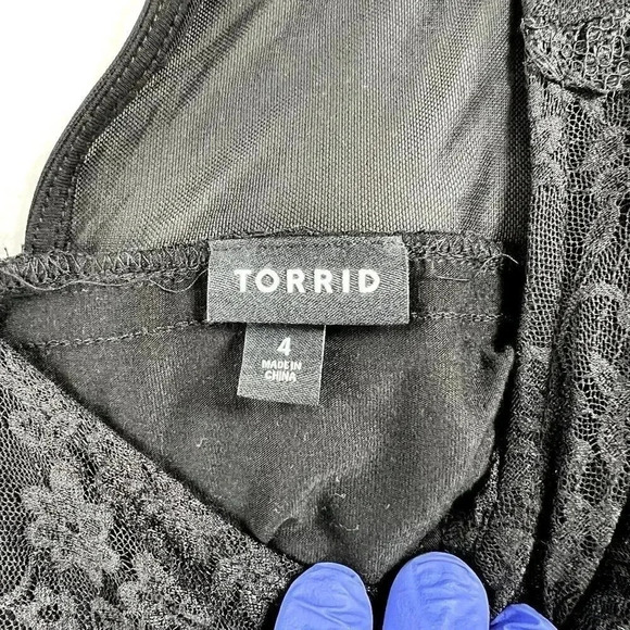 Torrid Black Boho Sheer Lace Feminine Mesh Gothic Babydoll Top Size 4XL - Picture 2 of 11